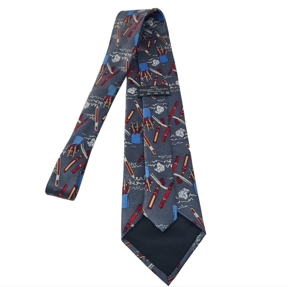 Unbranded | Men's Pen and Pencil Handwriting Office Themed Tie (One Size) - Picture 12 of 12